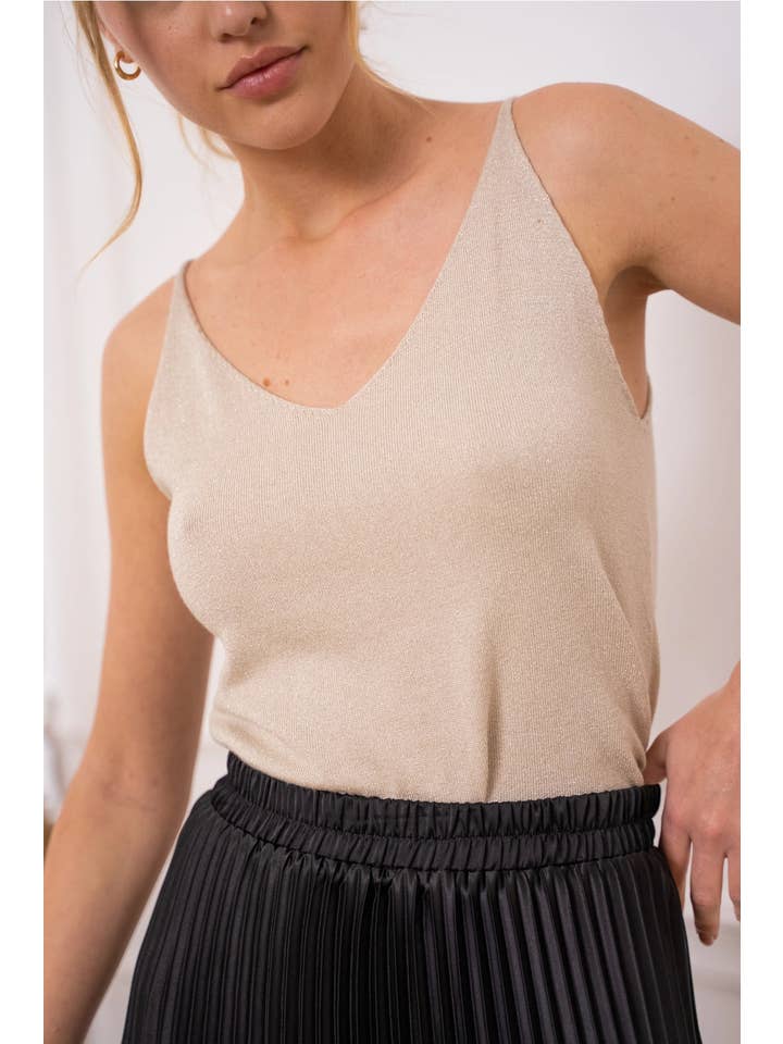 NIBI MTK - Wholesale Tank Top - Women's - Choklate Paris Shiny Lurex Tank6