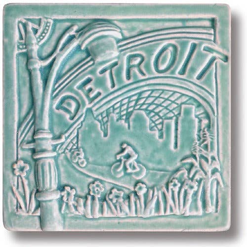 Detroit Art Tile - Porcelain Accent for Michigan Backsplash for wholesale by Whistling Frog Tile Inc.