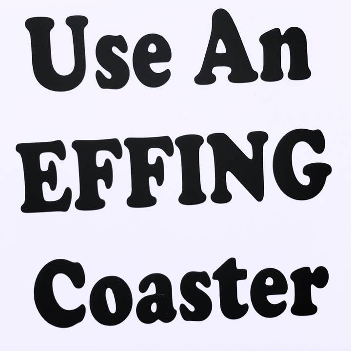 Sous-verre en céramique 4x4 « Use an Effing coaster », dos en liège pour la vente par Abnormal Creations