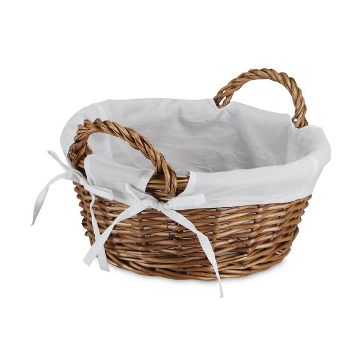 Lyuma Round 10 Inch Lined Willow Basket for wholesale by Cheungs Home Decor