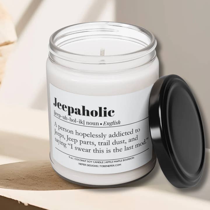 Nefer Designer Candles & Home Decor - Wholesale Jar/filled candle - Jeepaholic Soy Candle | 4 oz & 9 oz | Custom Scents3
