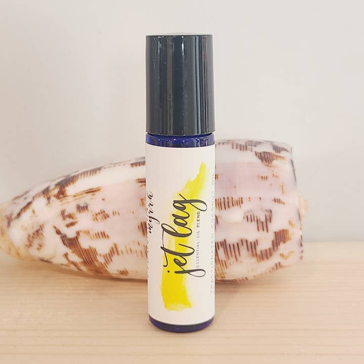 Rouleau de mélange d'huiles essentielles JET LAG pour la vente par FRANKLIN & myrrh