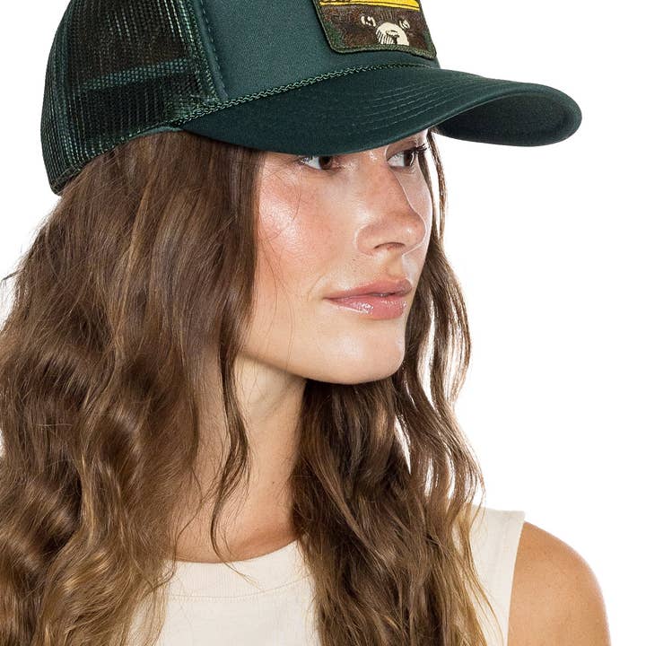 Stay Wild Trucker Hat in Deep Green for wholesale on Faire4