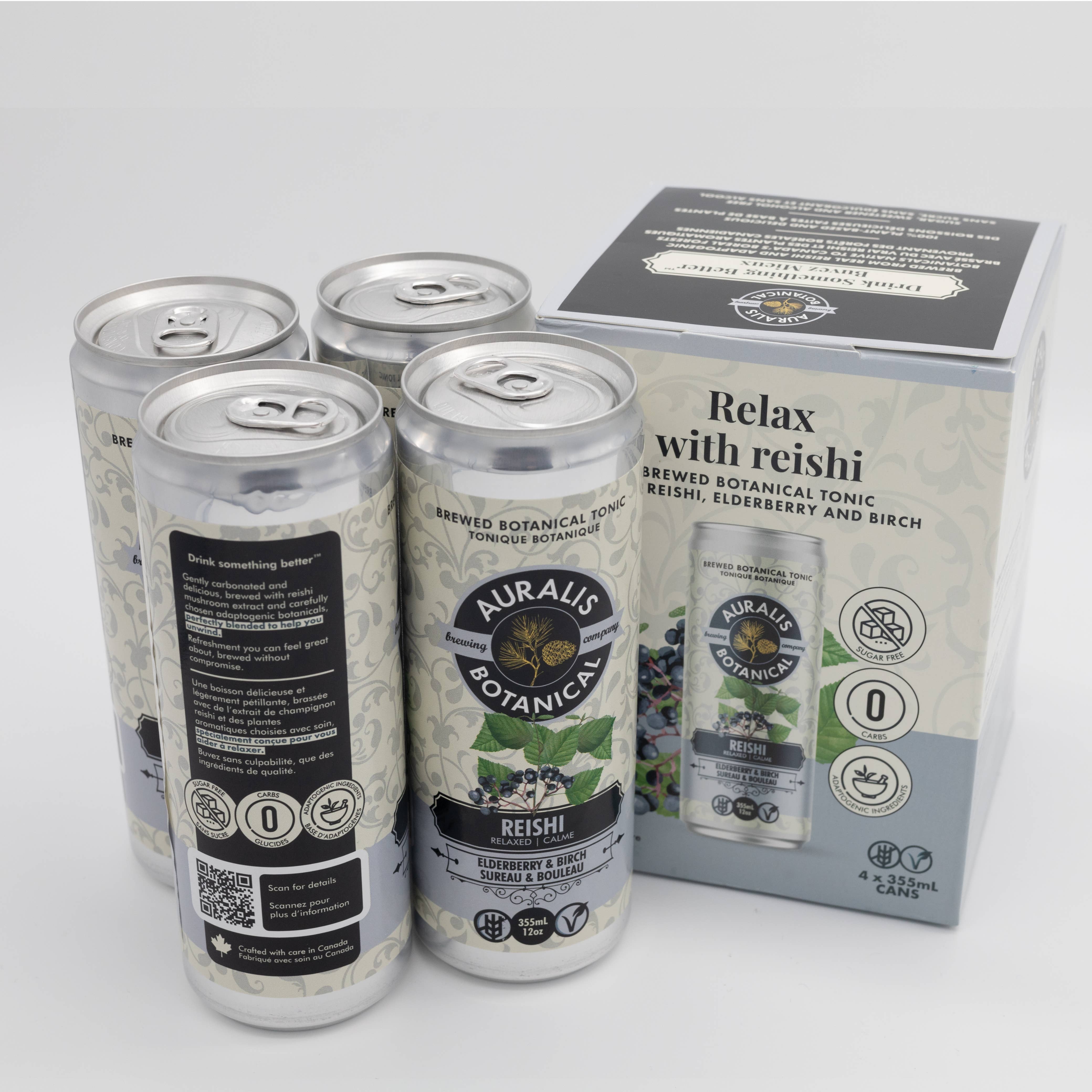 Auralis Botanical Brewing Company - Wholesale Non-Alcoholic Aperitif/Mocktail - Relaxed Reishi - Pack of 12 Cans2