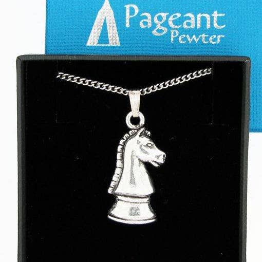 Knight Chess Piece Pewter Pendant for wholesale by Pageant Pewter