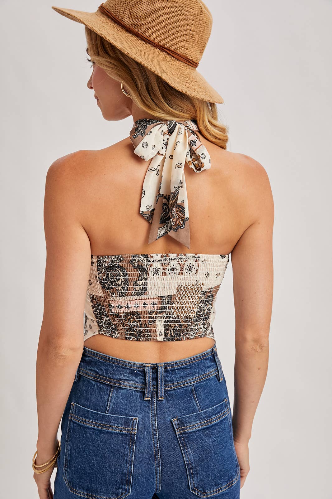 Bluivy - Wholesale Blouse - Women's - PAISLEY CROSSOVER HALTER NECK BANDEAU TOP26