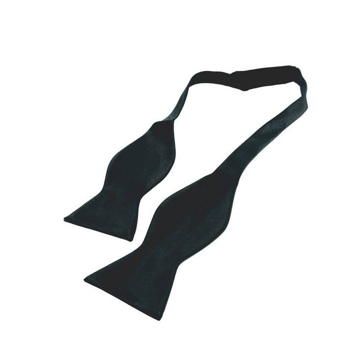 COOLMENCLUB - Wholesale Bow Tie - Men's - Black 'JAMES BOND' Self Bow Tie , Adjustable Open BowTie