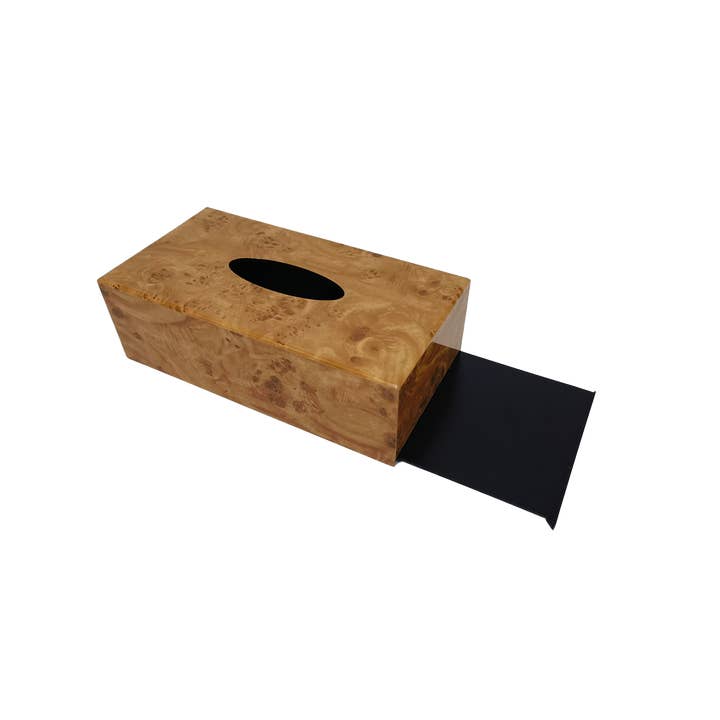 Opjet Paris - Wholesale Tissue Box - Elm burl workshop-style tissue box L25 W13 H8cm1
