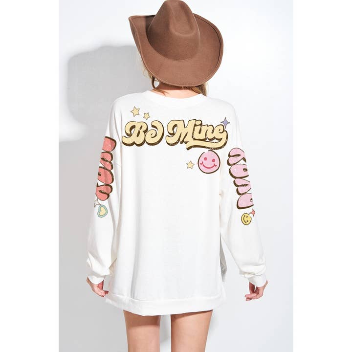 Be mine valentines day print tri blend sweatshirts for wholesale by Phil Love