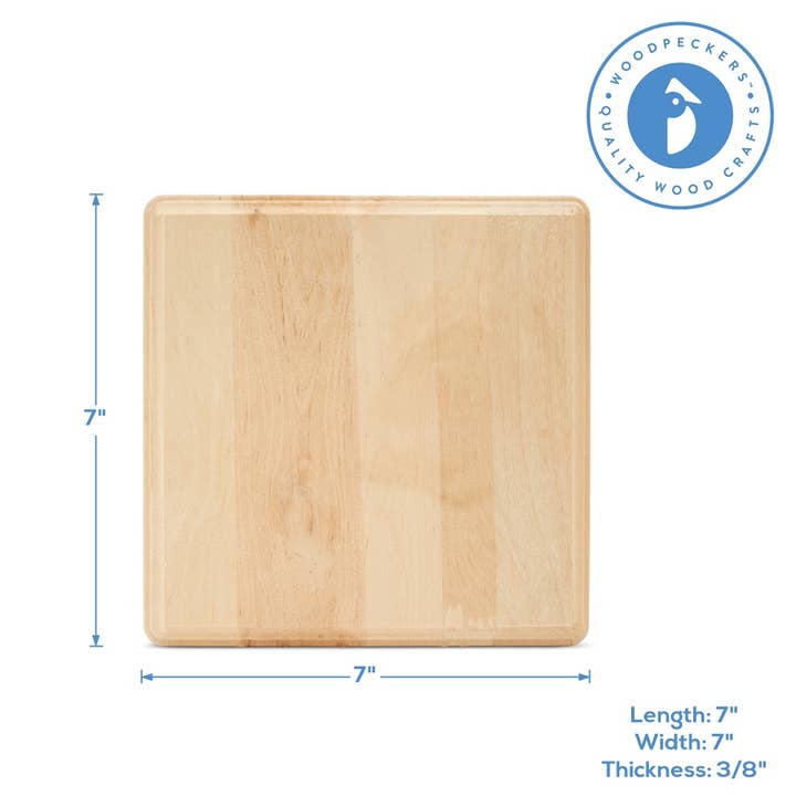 Woodpeckers Crafts - Wholesale Plaque - Square Wood Plaque, 7"