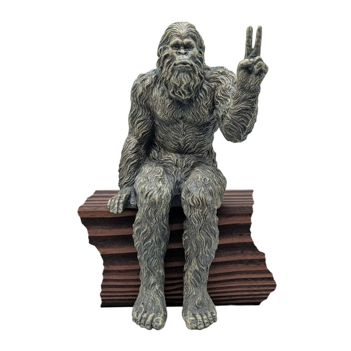 John Bernard & Company - Wholesale Decorative Figurine - Bigfoot Peace Sign Sasquatch Statue 10 inch H Shelf Sitter5