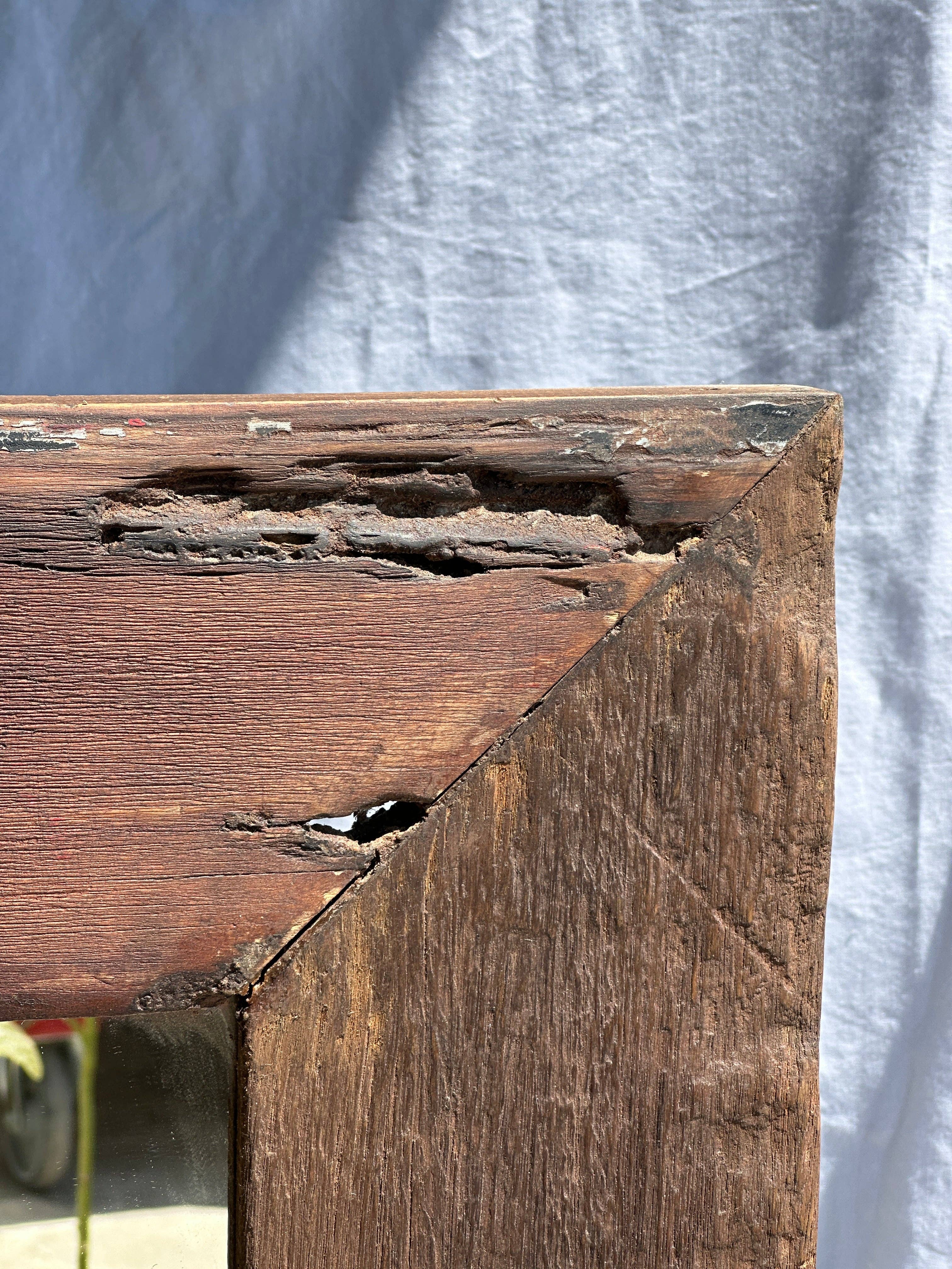 Office Objets - Wholesale Wall Mirror - Mirror with exotic brutalist old iron wood frame H:139cm12