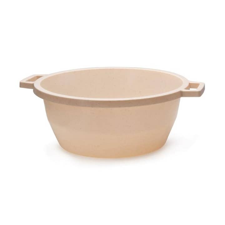 Lavabo rond : lave-vaisselle 45 litres avec poignée, beige à pois pour la vente par YBM HOME INC.