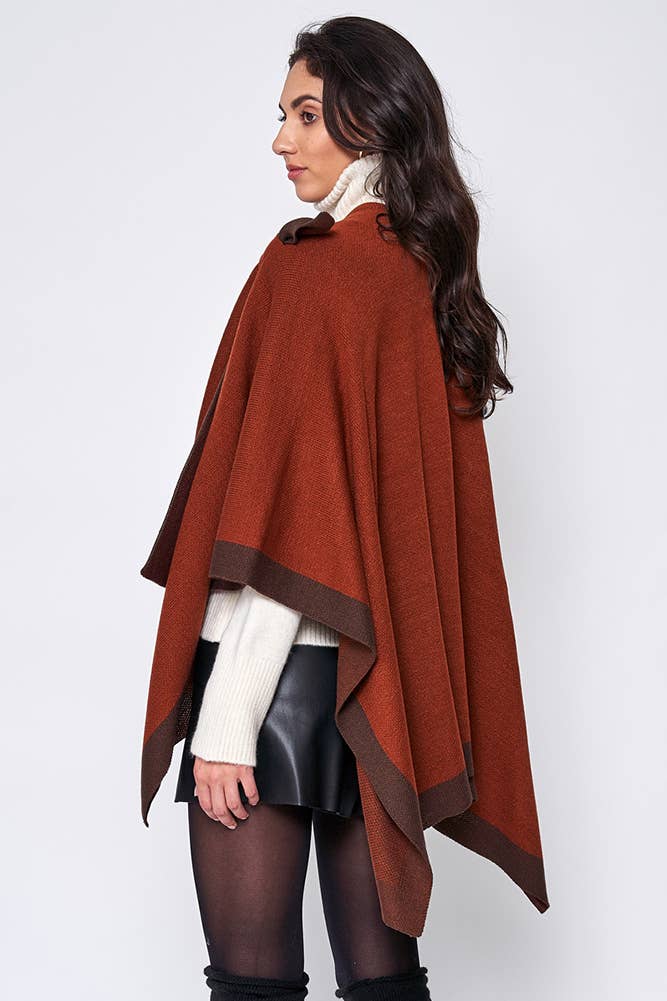 Hana - Venta al por mayor Poncho - Mujer - Ruana ribeteada con correa para el hombro16