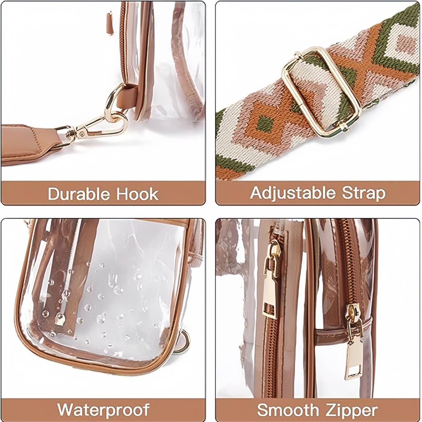 NARWEY INC – Großhandel Umhängetasche - Damen – Klarer Sling Bag TPU Gürteltasche Umhängetasche Brusttasche3