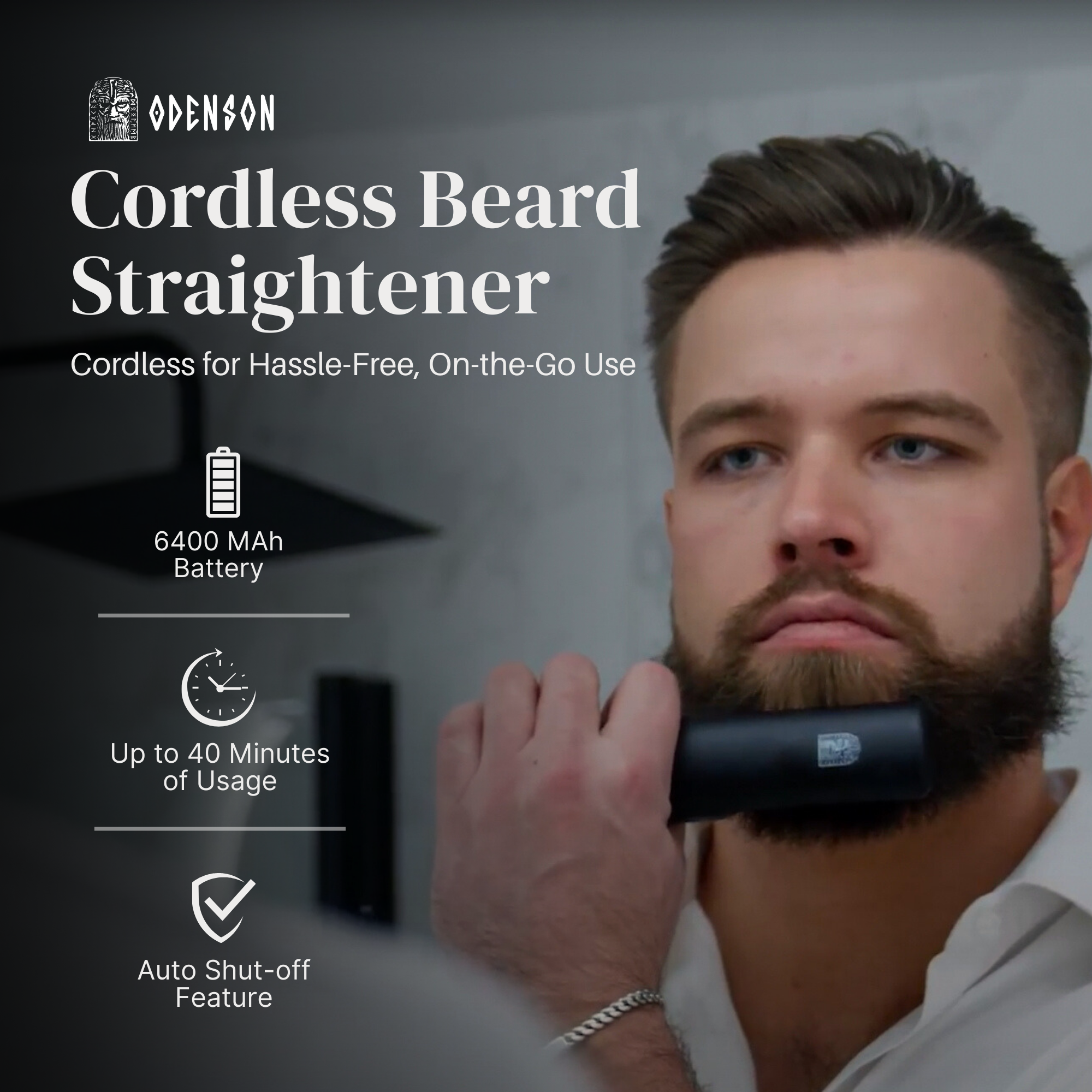 Odenson - Wholesale Baardstylingproduct - Odenson Beard Forger - Draadloze baardborstel en stijltang10