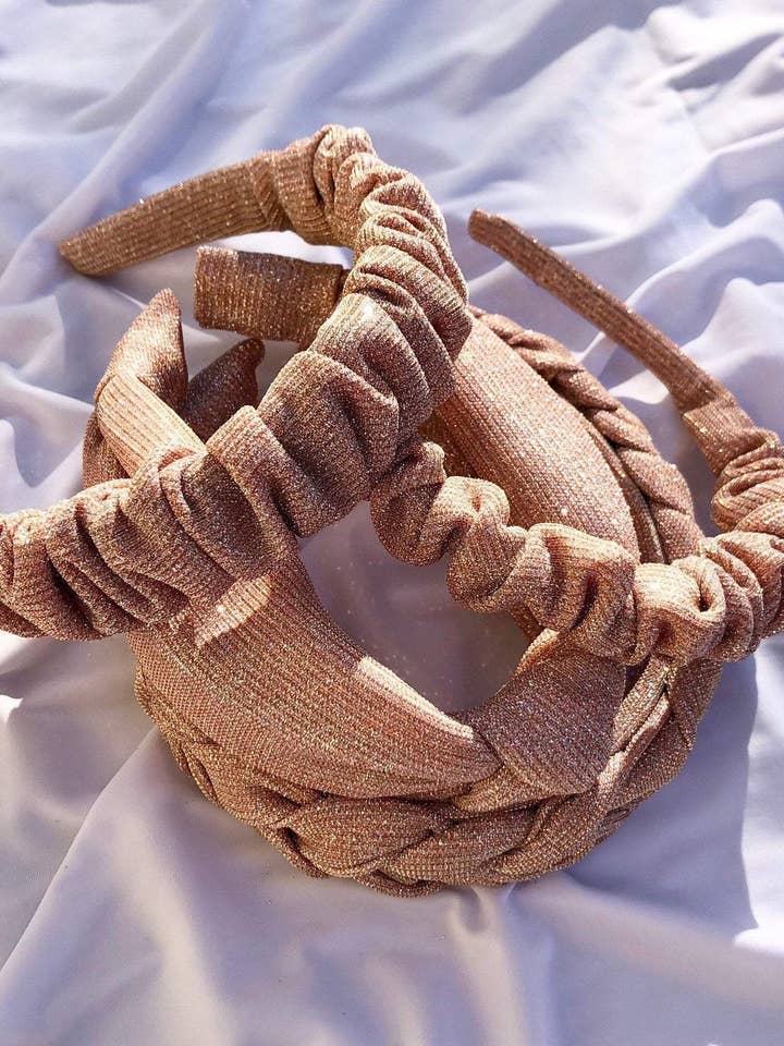 Metallic Glitter Scrunchie Headband for wholesale by Grace.E.Co