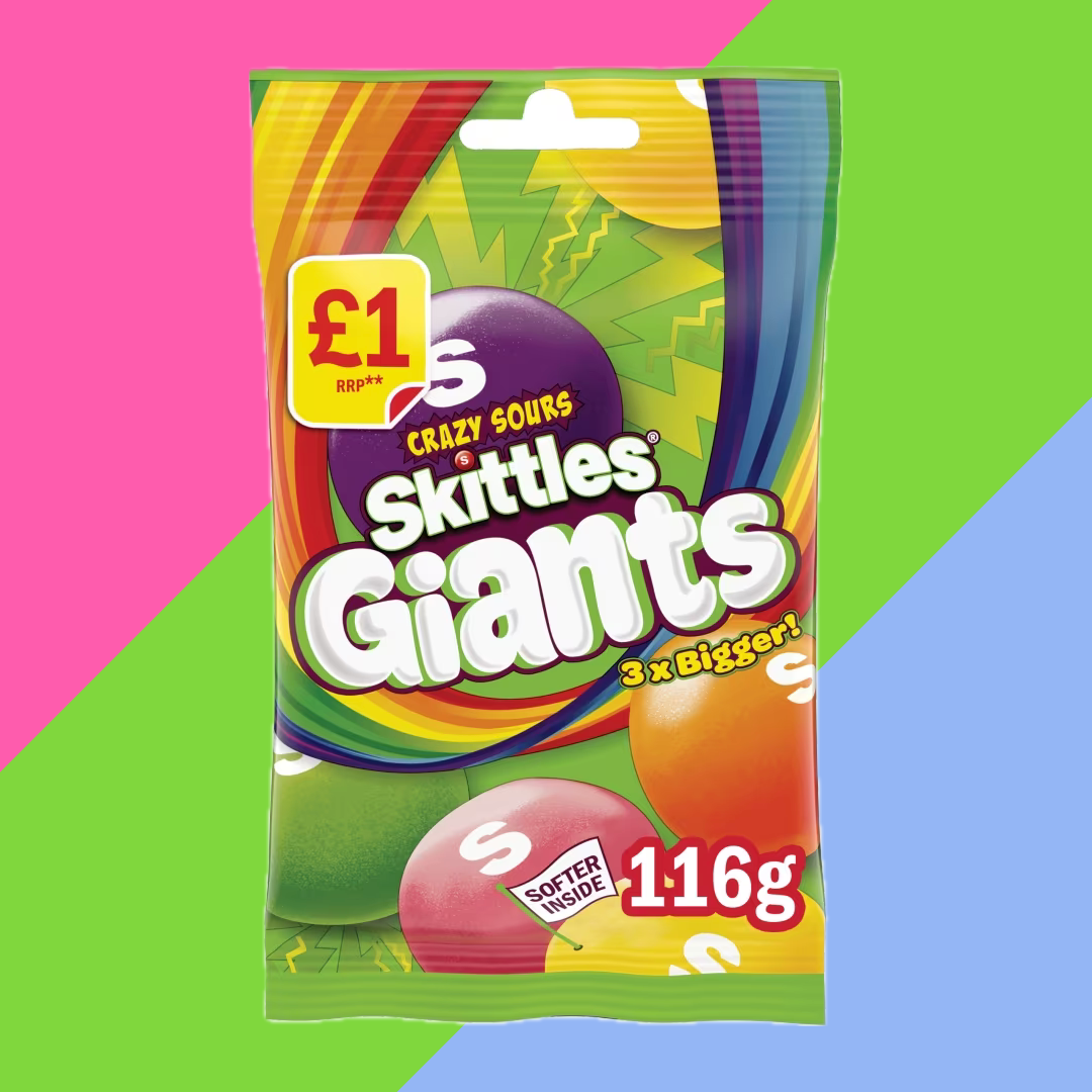 Gaffney's Sweets & Treats Wholesale - Wholesale Gummy - Skittles Giants Sour Vegan Chewy Sweets £1 PMP 14x116g1