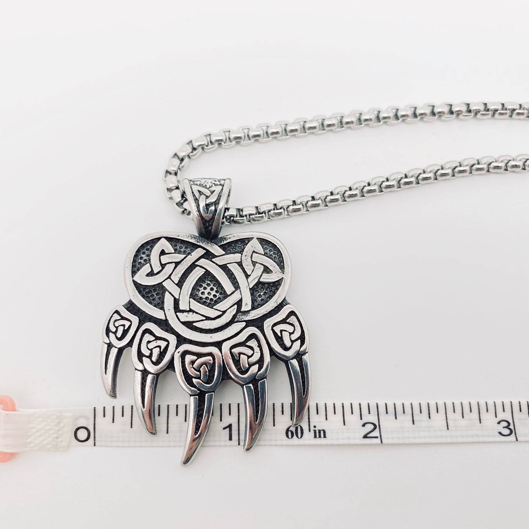 Mio Queena - Wholesale Pendant/Charm Necklace - Stainless Steel Celtic Knot Bear Claw Charm Necklace -MJ/MNP3