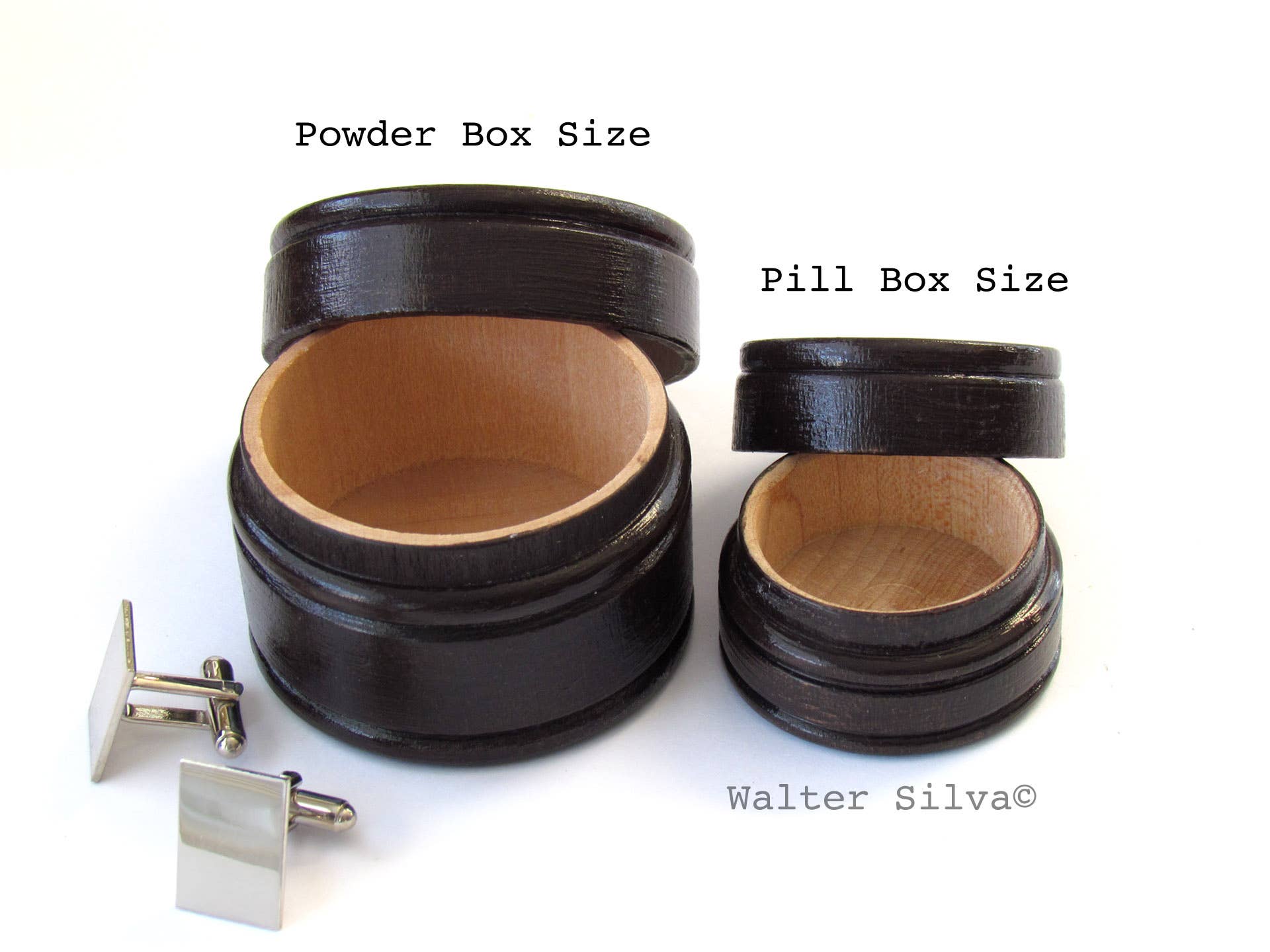 Silva Ware By Walter Silva - Wholesale Jewelry Box/Organizer - Doll Face Wooden Container Pill, Salt, Pill & Trinket Box9