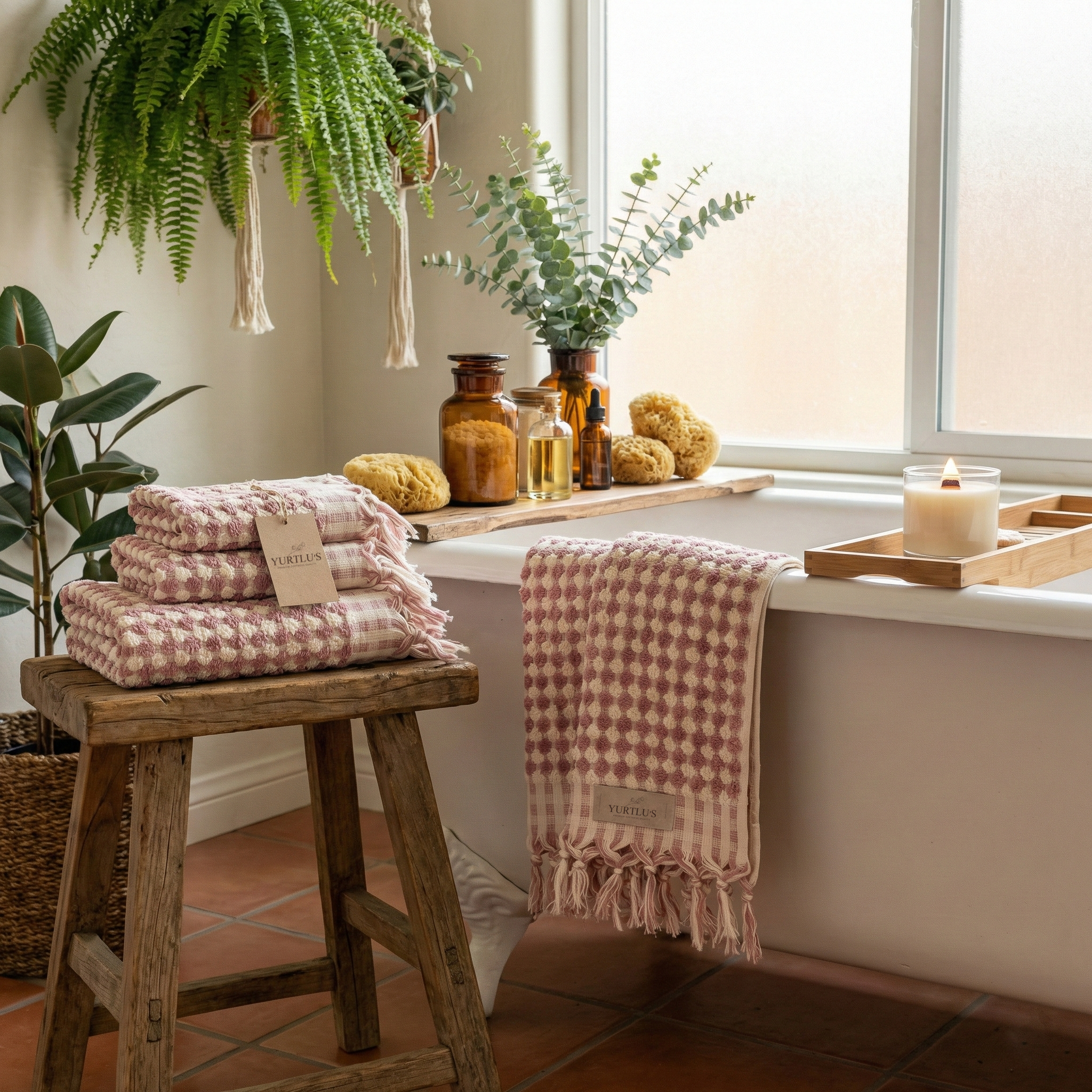 YURTLUS - Wholesale Bath Towel - Pompom Bubble Turkish Cotton Towel for Bath Beach Boutique34