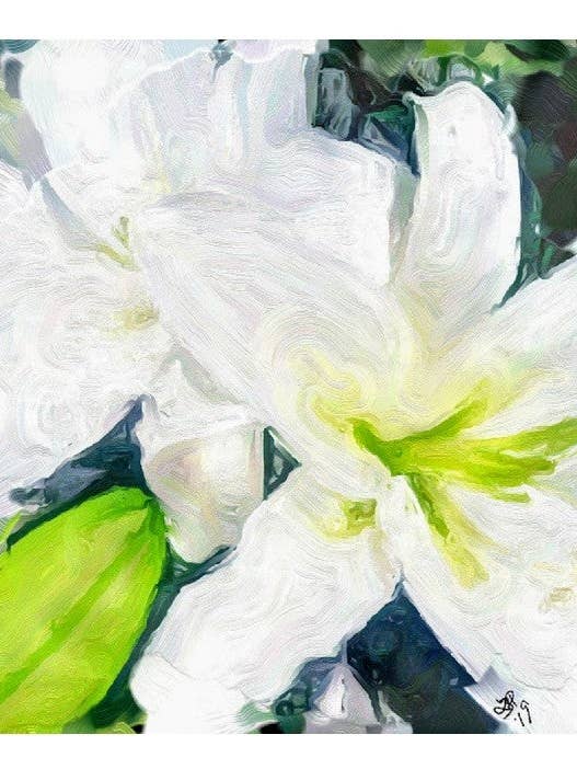 „Bella Lillies” chiffon sjaal/sarong voor wholesale door Lady Barbara Pinson Artist