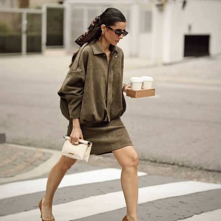 Marayn - Wholesale Bomber Jacket - Women's - Chic Velvet Lapel Bomber Jacket for Women15