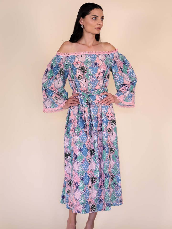 Rabat Off Shoulder Dress for wholesale by Sandhya Garg