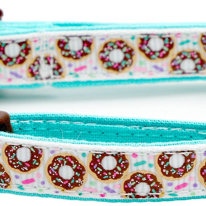 From Pugs to Persians Pet Accessories, LLC – wholesale Pet collar – Cat – Sprinkle Doughnuts on White Cat Collar3