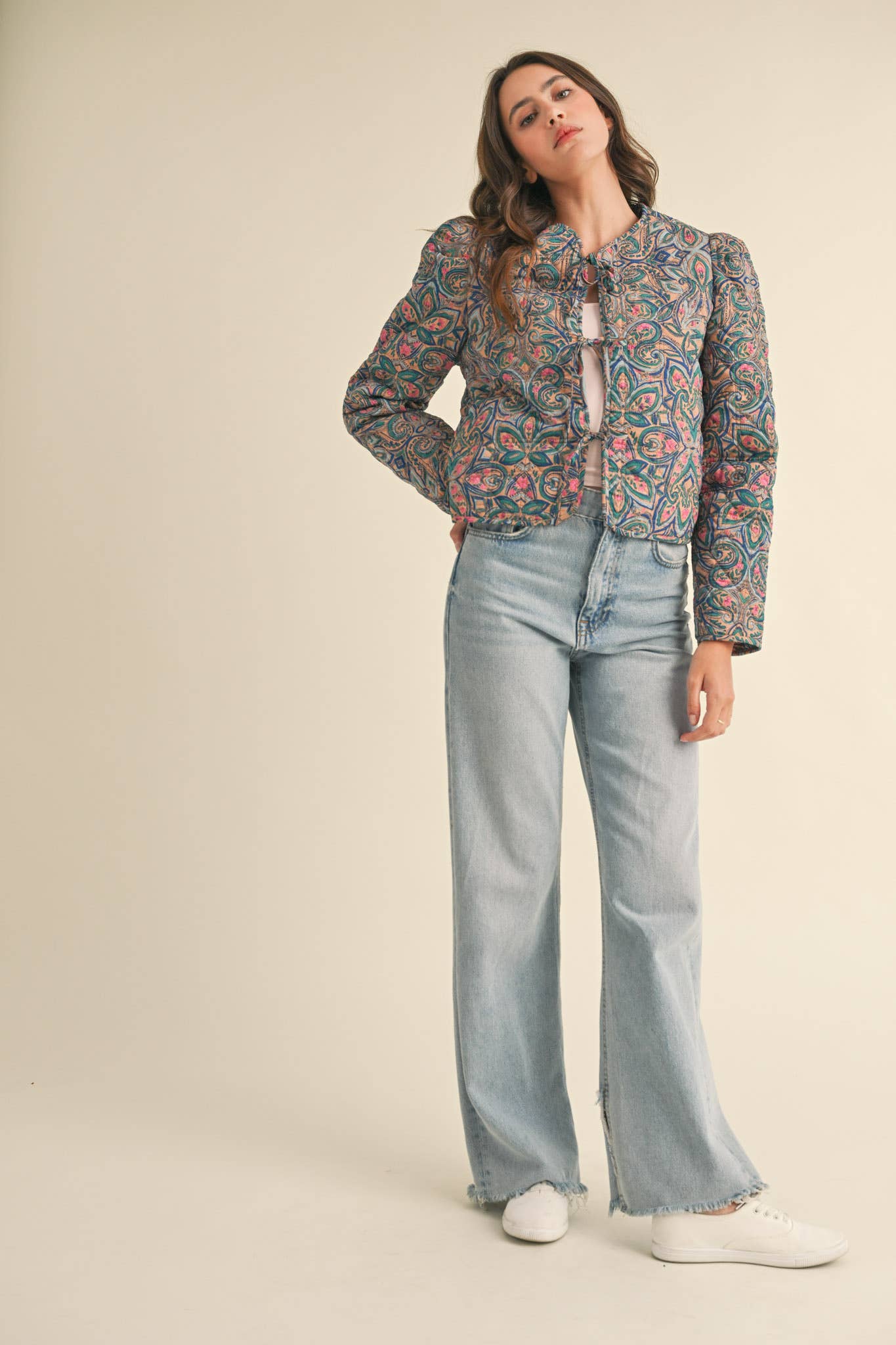 &MERCI - Wholesale Jacket - Women's - EXCLUSIVE PRINT QUILTED PAISLEY PRINT JACKET MJK36341