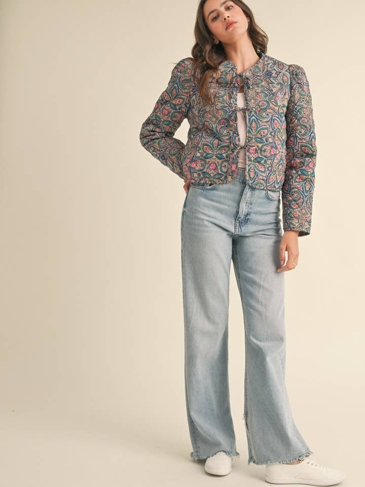 &MERCI - Wholesale Jacket - Women's - EXCLUSIVE PRINT QUILTED PAISLEY PRINT JACKET MJK36341