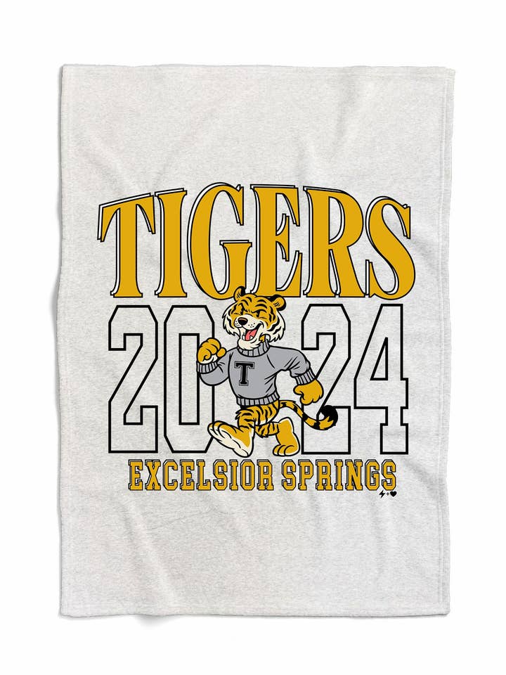 Retro School Mascot and Year Custom Sweatshirt Blanket (BLANKET1079) for wholesale by Hustle+Heart