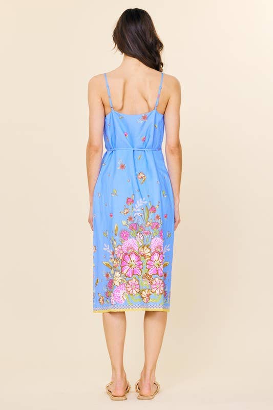 SKIES ARE BLUE - Wholesale Dress - Women's - Sleeveless Border Print Maxi Dress13