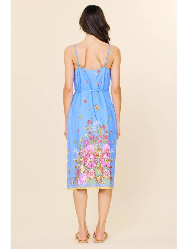 SKIES ARE BLUE - Wholesale Dress - Women's - Sleeveless Border Print Maxi Dress13