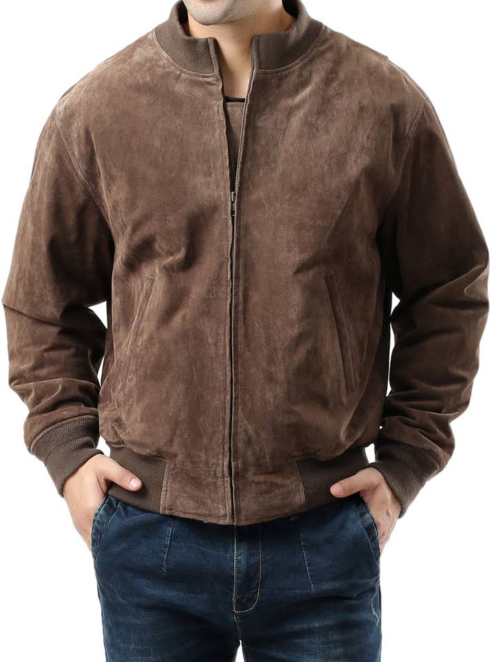 Landing Leathers Men WWII Suede Leather Tanker Jacket for wholesale by Landing Leathers