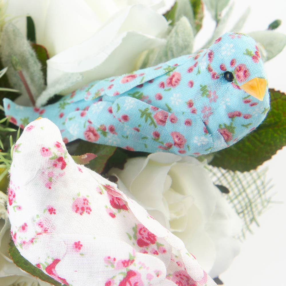 Factory Direct Craft – wholesale Artificial flowers – Assorted Floral Pattern Chickadee Bird with Clips5