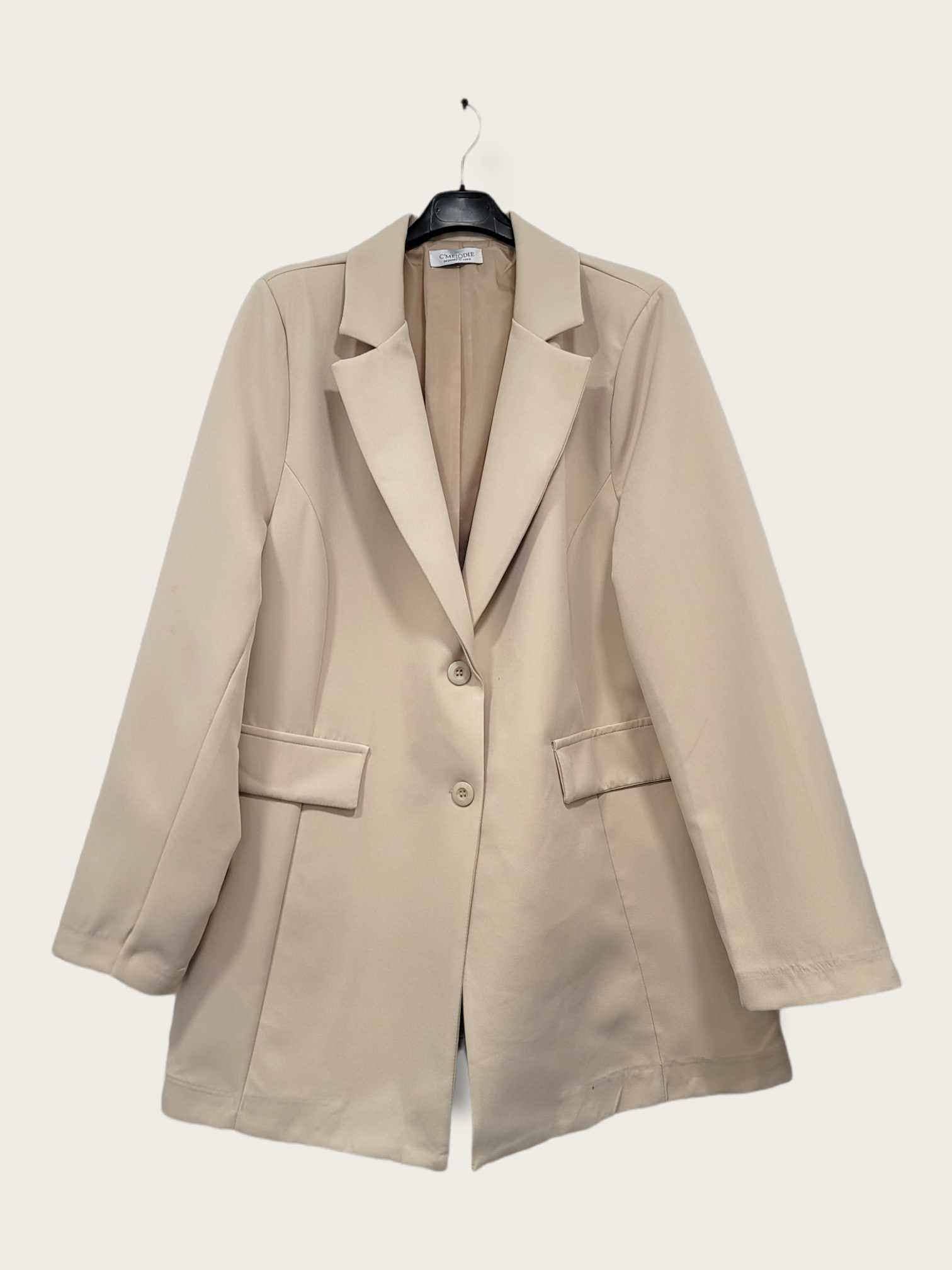 C'MELODIE – Blusão - Mulher por atacado – Tamanho Grande - Casaco feminino elegante com lapela0