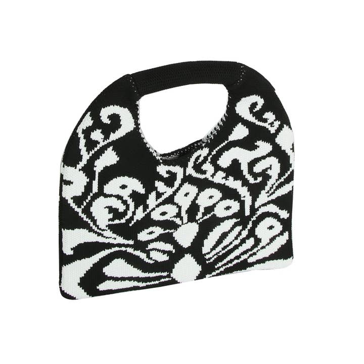 Handbag Factory Corp - Vente Sac à main avec poignée sur le dessus – femme - Sac à main en tricot abstrait3