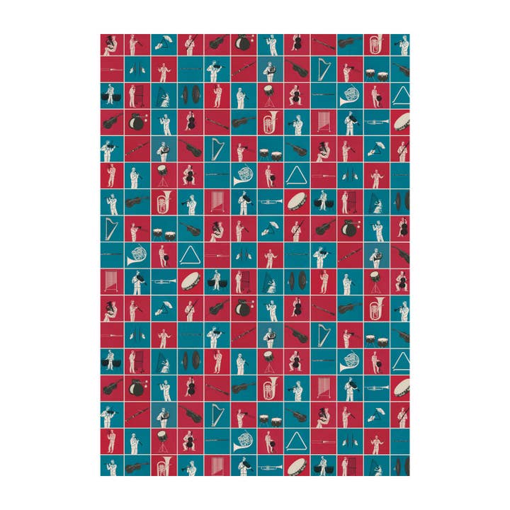 Musical Instruments gift wrap for wholesale by The Pattern Book