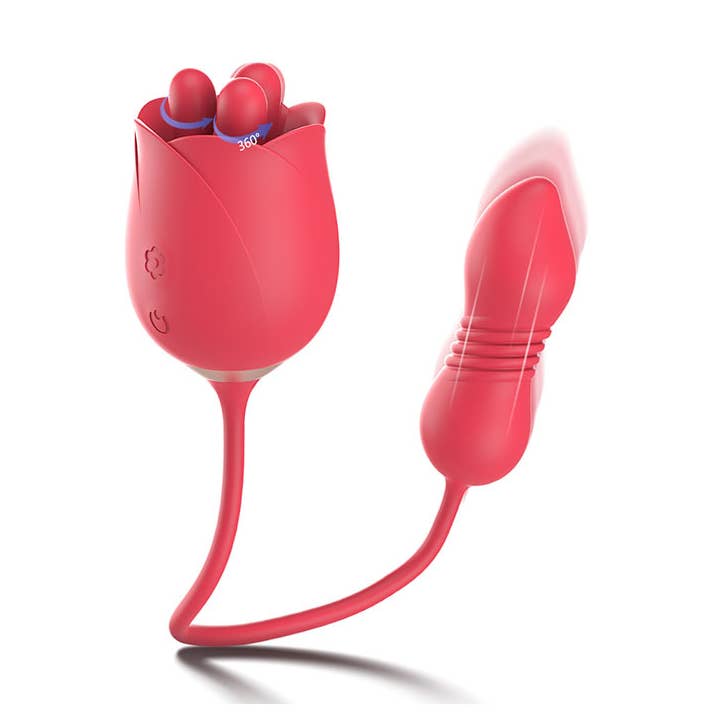 Forget me not Rose 2in1 Rotating & Thrusting Vibrator Sex for wholesale by Seductive Boudoir