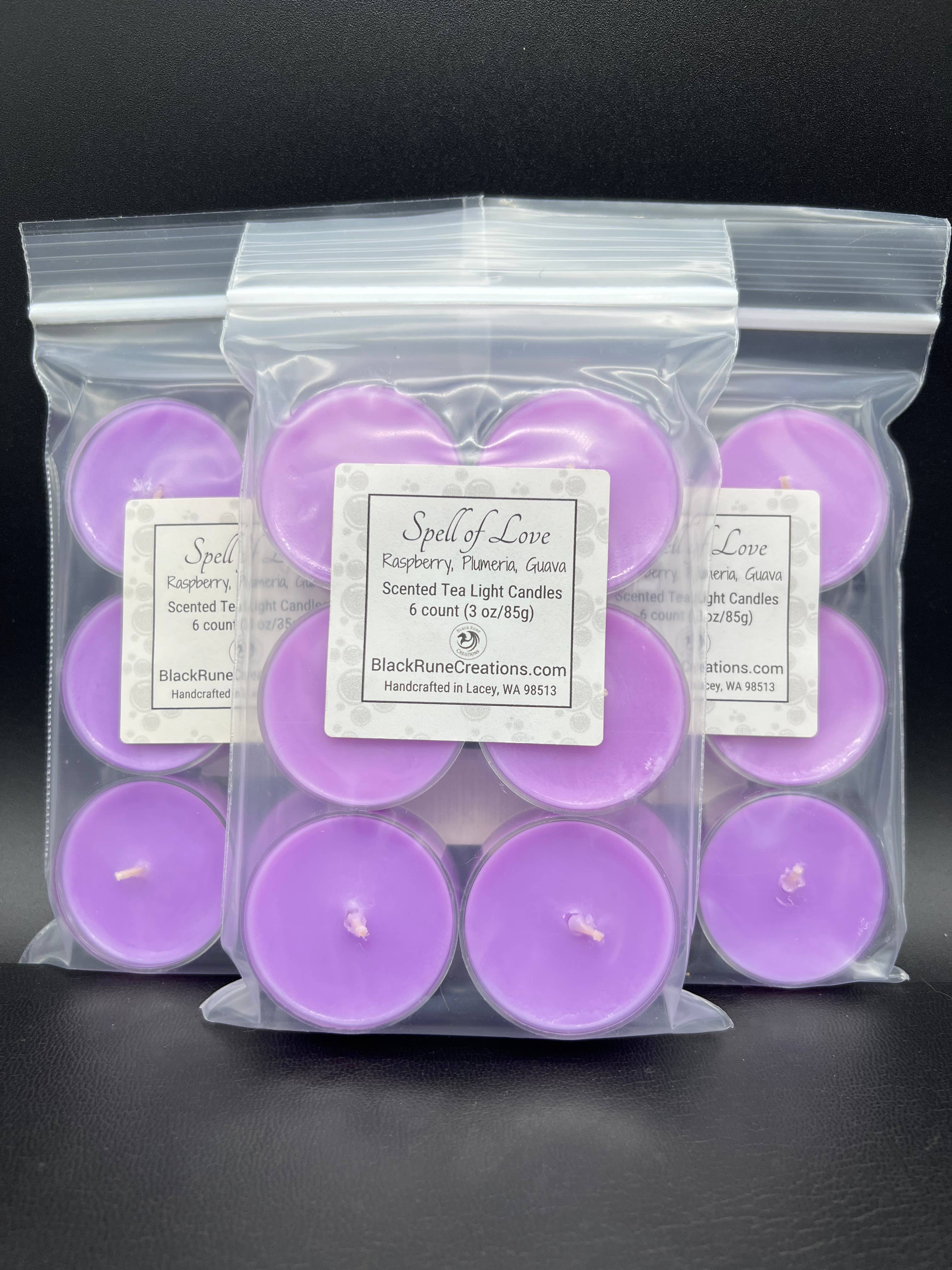 Black Rune Creations - Wholesale Tea Light Candles - Spell of Love Natural Soy Wax Tea Light Candles1