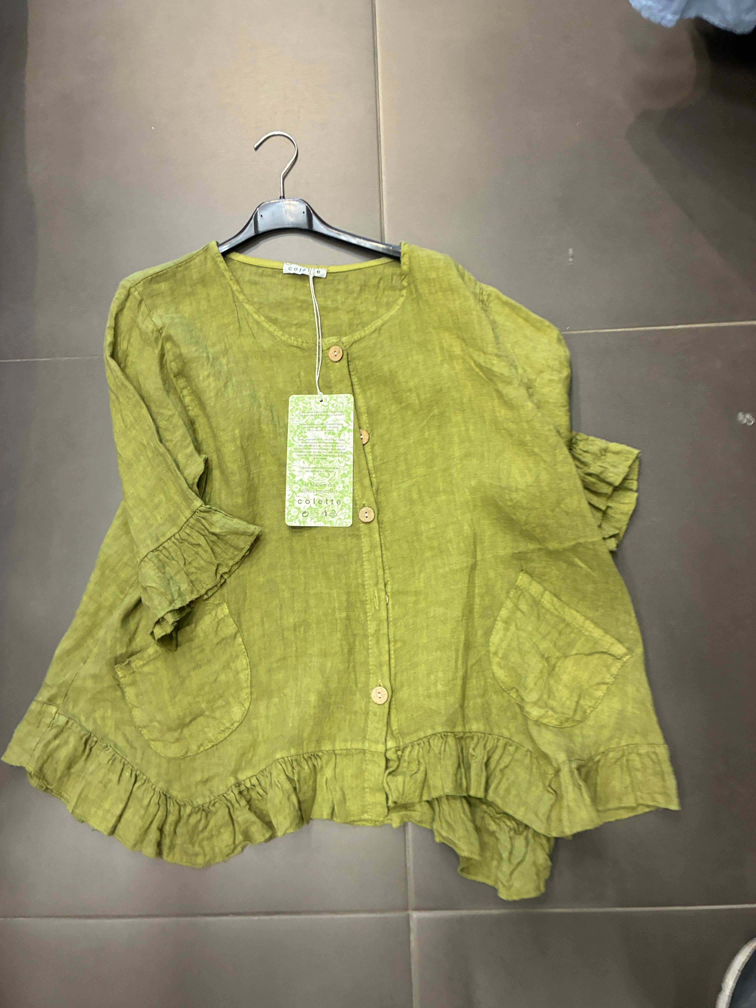 la maison des fibres naturelles - Wholesale Varsity/Baseball Jacket - Women's - Buttoned jacket 100% linen 163424