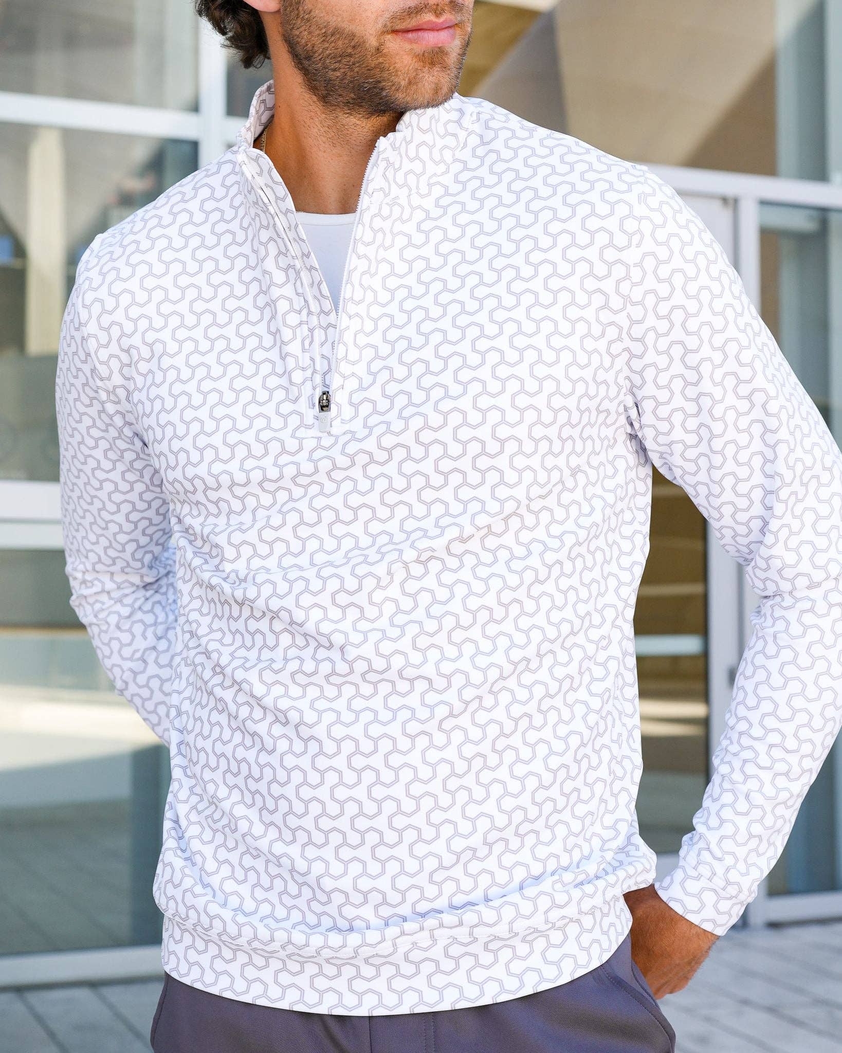 USA Palm - Wholesale Sweatshirt - Unisex - Cloud 1/4 Zip128