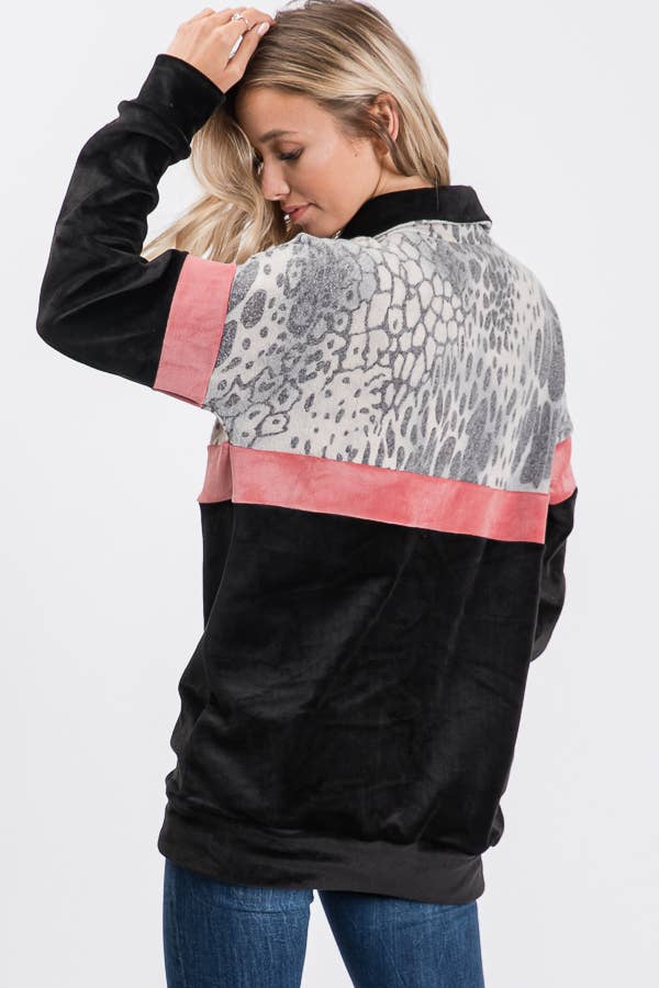 7th Ray - Wholesale Sweatshirt - Women's - Everyday Casual Half-Zip Activewear Sweatshirt T273311