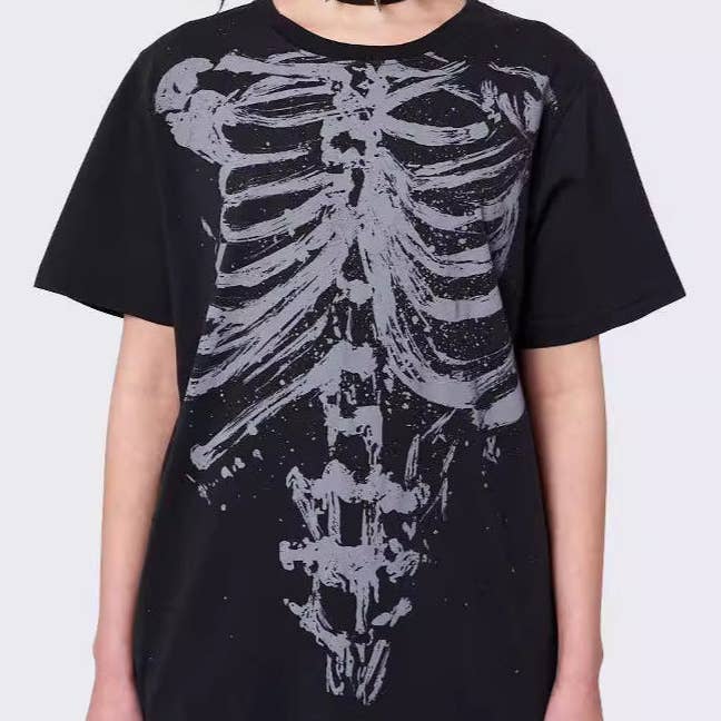 Camiseta Gótica de Esqueleto para Mujer N5Z101 para venta al por mayor de alberalkirk