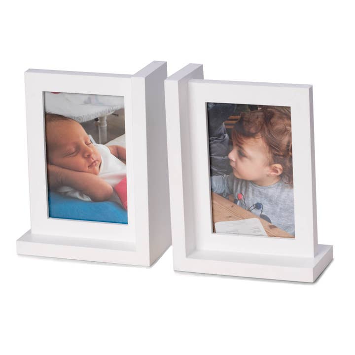 BeyBerk International - Wholesale Bookend - Kennedy Solid Wood White Picture Frame Book End
