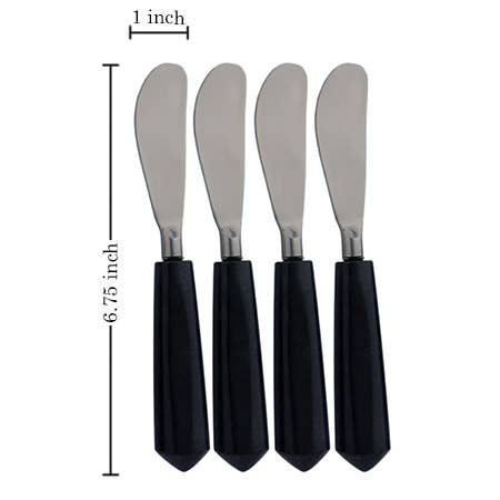 India Handicrafts Inc - Wholesale Cheese Spreader - Black Marble Spreaders Set3