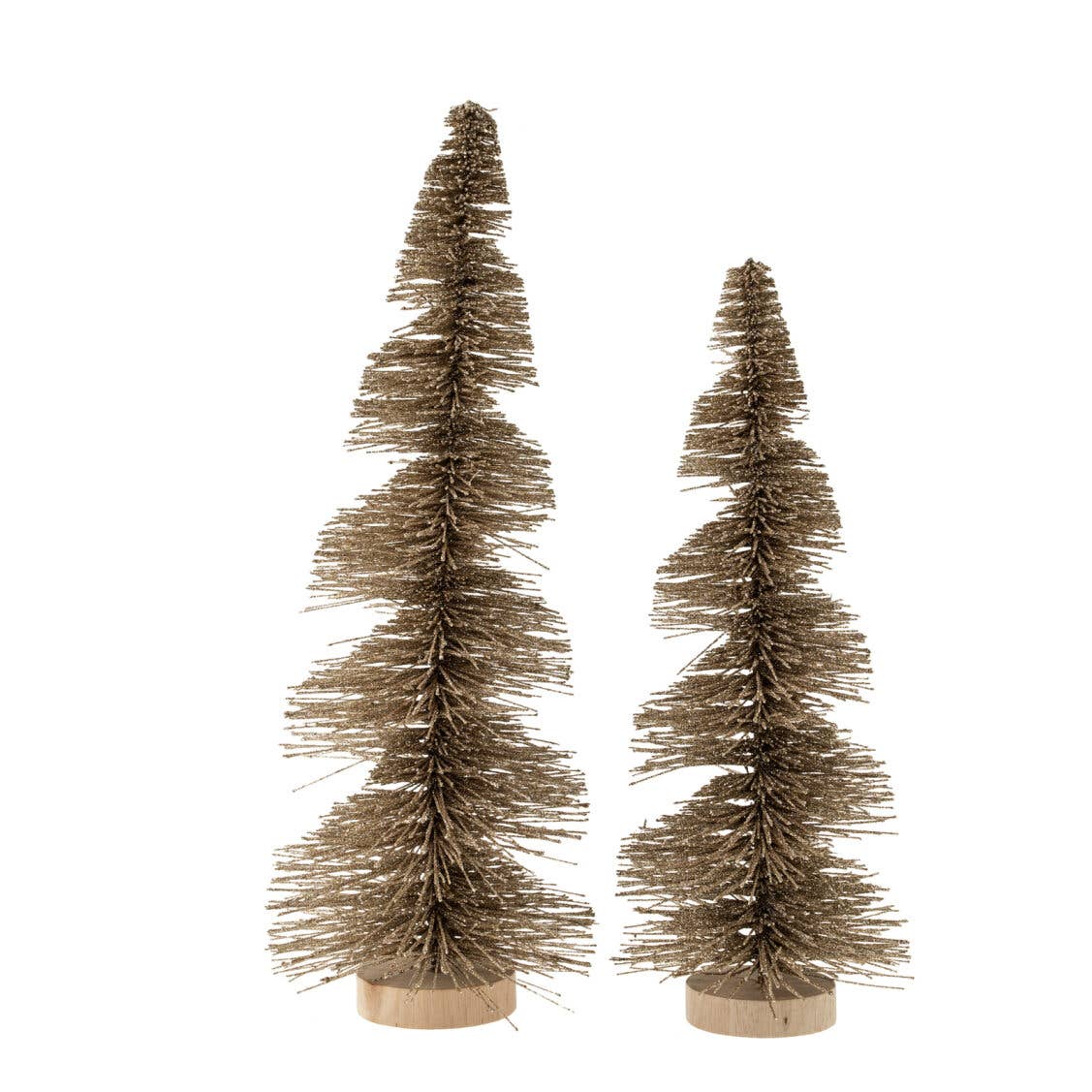 Indaba Trading - Wholesale Christmas Decoration - Swirl Bottle Brush Tree S, Champagne Sparkle1