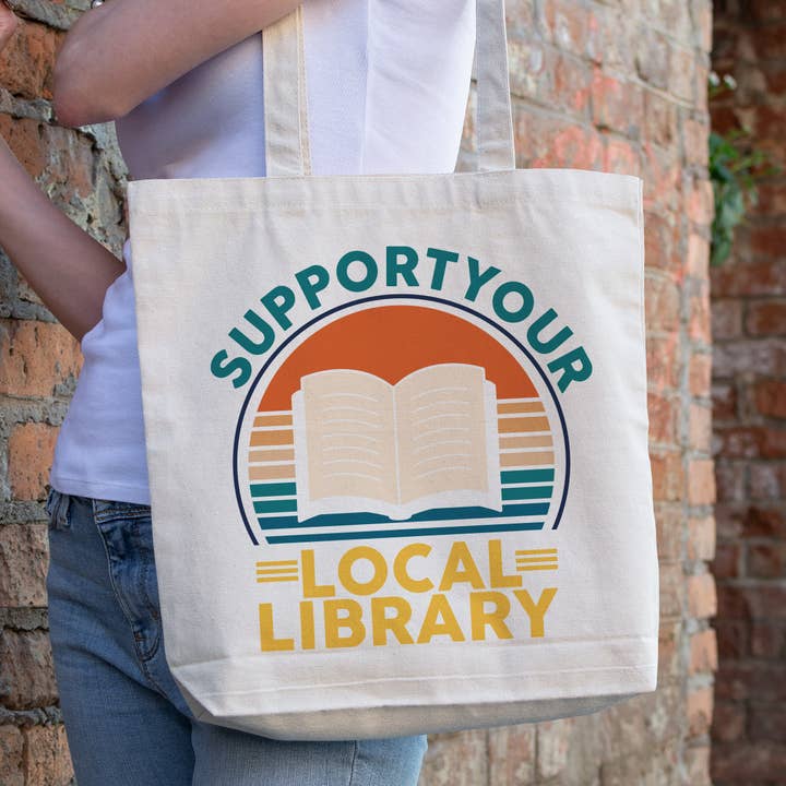 Lucky Luna Apparel - Wholesale Tote Bag - Women's - Support Your Local Library Tote Bag