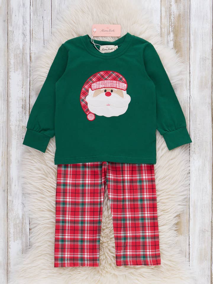 Marie Nicole Clothing - Wholesale Sleepwear Set - Kids - Sleepy Santa Embroidered Pajamas